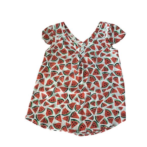 Maeve Anthropologie Watermelon Fruit Top Size 0 Summer Blouse - Picture 1 of 7